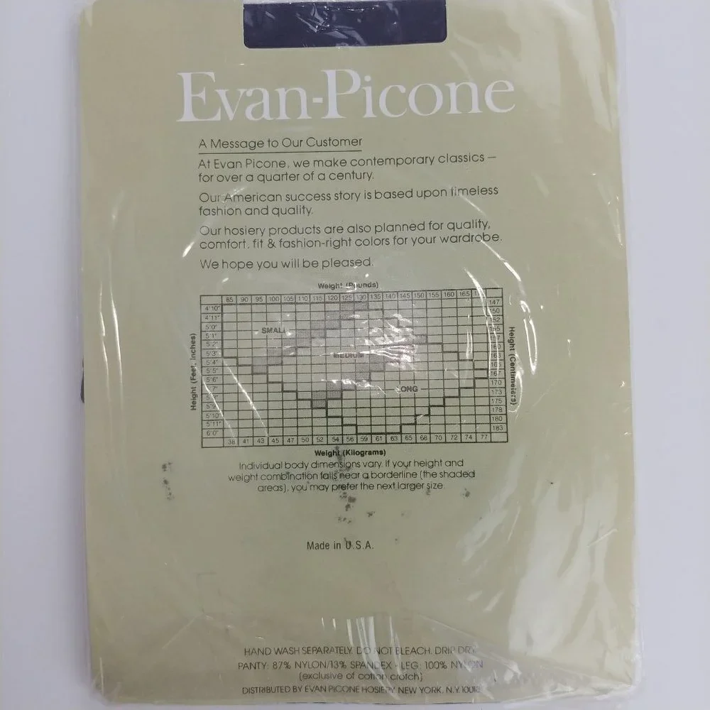 Evan-Picone Vintage‎ NWT The Silkee Sheer Control Top Pantyhose S Blue Haze